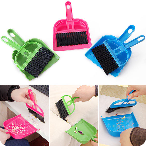 Mini Portable Plastic Dustpan Computer Keyboard Handle Brush Set Soft Cleaning Sweeper Hand Kitchen