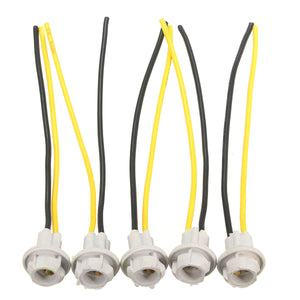 5Pcs T10 Connector Socket Bulb Light Harness PigTail T10 168 194 Rubber Wedge LED