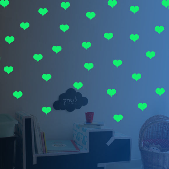 Honana DX-162 18PCS 6X5CM Fluorescent Glow Love Shape Wall Sticker Home Bedroom Decor