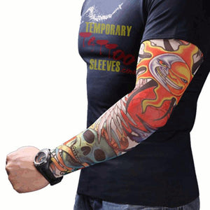 Men Women Nylon Tattoo Arm Sleeves Elastic Cool UV Sun Protection Cycling Fishing Climbing