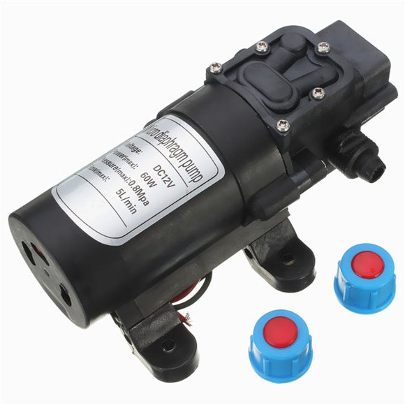 DC 24V 60W 5L/Min Motor High Pressure Micro Diaphragm Water Self Priming Pump