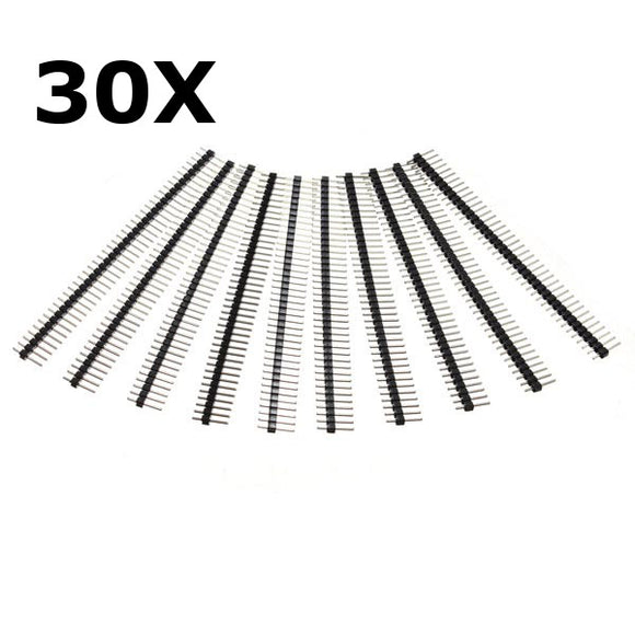 30 Pcs 40 Pin 2.54mm Single Row Male Pin Header Strip For Arduino Prototype Shield DIY