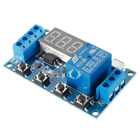 5V Delay Time Relay Module Timing Programmable Optocoupler Isolation Pulse Cycle Power Off Trigger