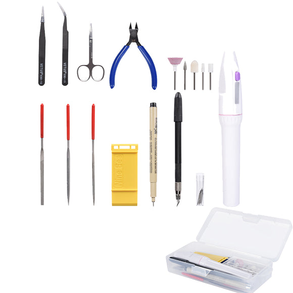 3D Printer DIY Full Sander Tools Kit with Tweezers+Mini Scissors  for Clean Out Nozzle Filament