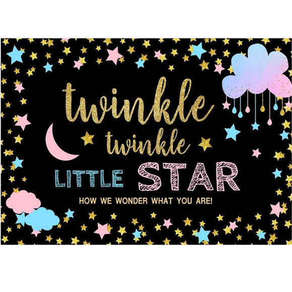 Photography Backdrop Twinkle Little Star Background Kids Birthday Photo Studio Decorations