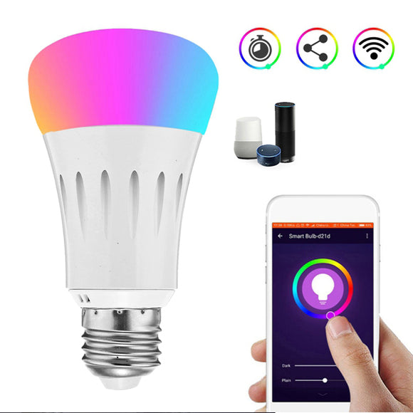 E27 7W RGBW 600LM WIFI LED Smart Light Bulb for Echo Alexa Google Home AC85-265V