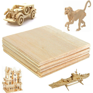 100x100x1mm 20Pcs Balsa Wooden Sheet Light Wood Plate DIY Model House Aircraft Ship