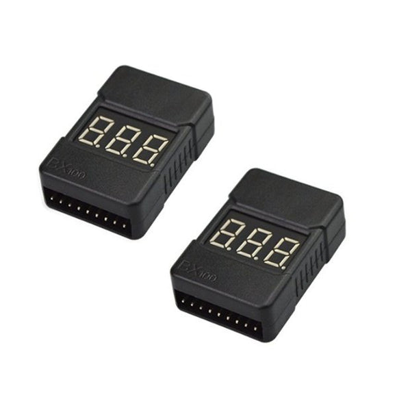 2Pcs BX100 Battery Voltage Tester Meter Low Voltage Alarm Buzzer For 1~8S Lipo Battery