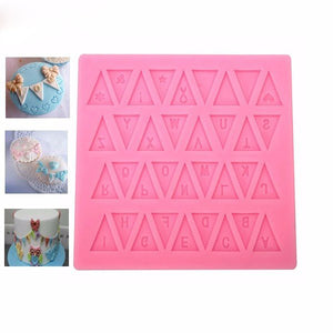 Flag Silicone Fondant Mold English Letter Gum Paste Sugarpaste Cake Decorating Mold FDA LFGB