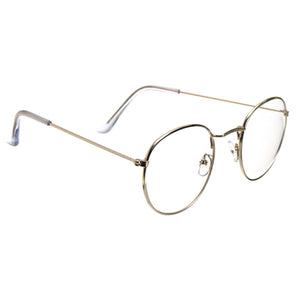 Retro Vintage Oval Transparent Golden Eyeglasses Frame Steel Legs Glasses Spectacles Metal Frame