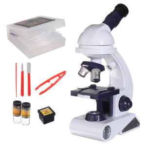 Biological Microscope Kit Children School Educational Toys Kids Gift 80x - 450x