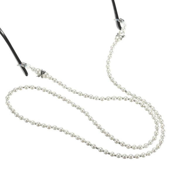 White Pearl Beaded Eyeglasses Reading Glasses Chain Holder Cord