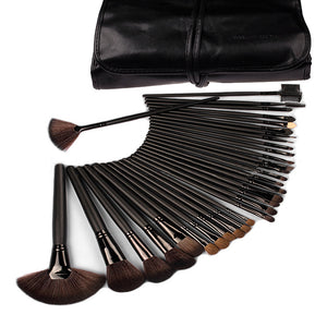 32PCS Professional Fiber Makeup Brushes Set Foundation Cosmetic Powder Brush With PU Bag