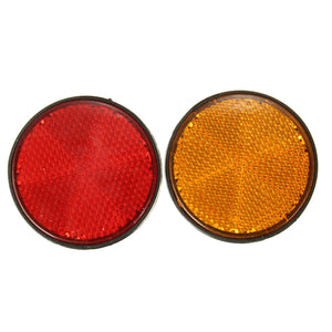 2 x 2inch Round Reflectors Red Orange Universal for Motorcycle ATV Dirt Bike