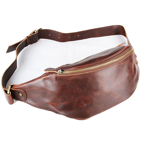 Men Vintage Style Shoulder Bag PU Outdoor Leisure Chest Pack