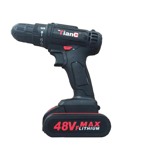 48V Cordless Electric Drill Driver Tool 1500mah Li-Ion Battery Electric Screwdriver