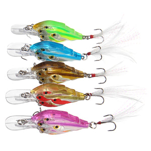 ZANLURE 5Pcs/Set 7cm 6.2g Fishing Lure Crankbaits Hook Fish Crank Tackle Lipless Swimbait Hard Lures