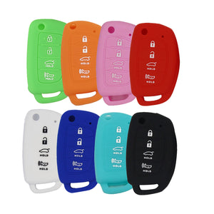 4 Button Silicone Fob Remote Key Case Cover for Hyundai Santa Fe XL