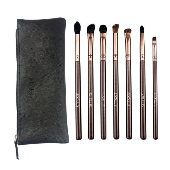 SIXPLUS 7 Pcs Eye Shadow Foundation Makeup Brushes Set Tools Cosmetic Brush Holder Bag Kit