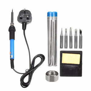 60W 220V Adjustable Temp Soldering Solder Iron Kit Wire Tips Stand Welding Tool