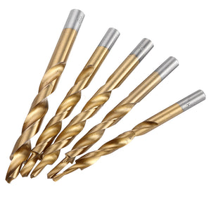 Drillpro Titanium Coating Twist Step Drill Bits for Manual Pocket Hole Jig Master System 8-4/9-5/10-5/10-6/12-8mm Woodworking Tool