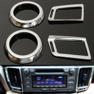 4PCS for Toyota 2013-2016 RAV4 Chorme Dashboard Air Vent Cover Garnish