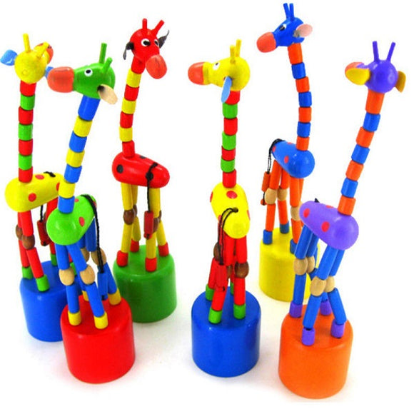 Giraffe Toys Wood Standing Baby Kid Colorful Intellectual Gifts Developmental