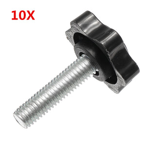 10Pcs M8 30mm Star Shape Head Thread Knurled Thumb Screw Clamping Grip Knob Screw