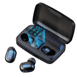 TOPK T10 TWS bluetooth Headset Fingerprint Power Bank Touch Control Stereo 3D Surround Stable Connection Ergonomic Design Earphone