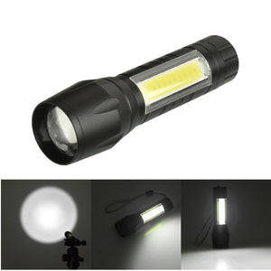 XANES 1517 XPE+COB 1000Lumens 4Modes 2Lights Brightness EDC Tactical LED Flashlight