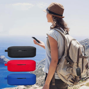 Bakeey Portable Shockproof Dirtyproof Silicone Wireless bluetooth Earphone Storage Case with Keychain for QCY T5