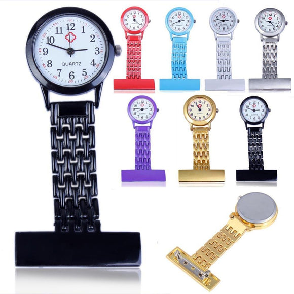 Stainless Steel Arabic Numerals Nurse Watch Colorful Doctor Pocket Watches