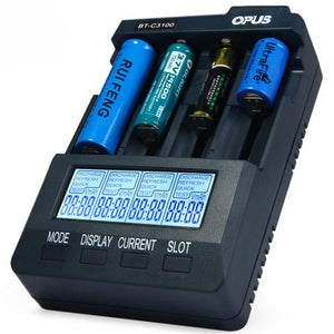 Opus BT-C3100 V2.2 4Slots LCD Display Smart Intelligent Universal Battery Charger