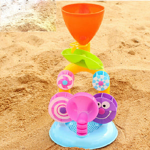 Baby Children Development Beach Bath Sand Hourglass Puzzle Waterwheel Swimming Paddling Truck Toy