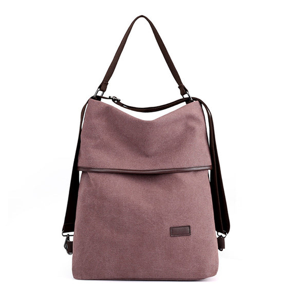 Women Canvas Shoulder Bag Fashion Solid Backpack Outdoor Bag