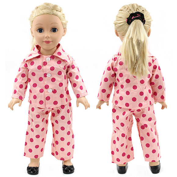 Strawberry Doll Clothes Pajama Handmade PJ For 18inch American Girl