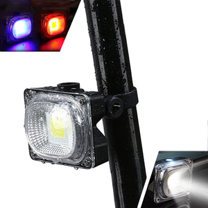 XANES TL05 500LM COB Bead White/Blue/Red Light 3 Modes Waterproof USB Rechargeable Bike Taillight