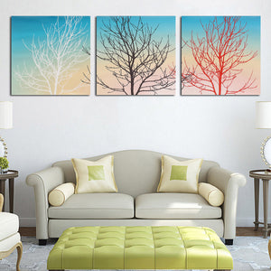 3PCS 30X30CM New Tree Gamble Creative Decorative Canvas Painting No Frame Wall Art Home Decor