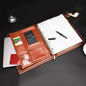 Multi-function Folder Zipper Briefcase Portable File Holder Handbag For Men