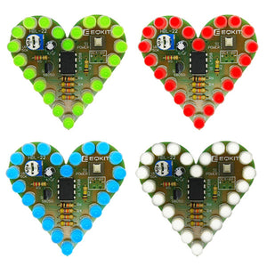 EQKIT Heart Shaped Light Kit DIY LED Flash Breathing Light Parts Red Green Blue White Color Optional