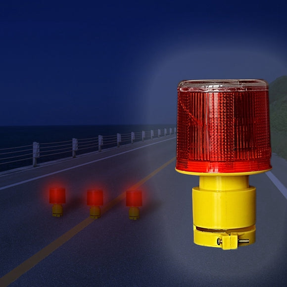 Solar Powered Traffic Warning Light LED Safety Signal Beacon Emergency Alarm Lamp