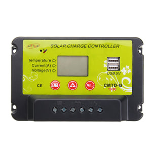 30A Solar Panel Charge PWM Controller Regulator LCD 12V 24V