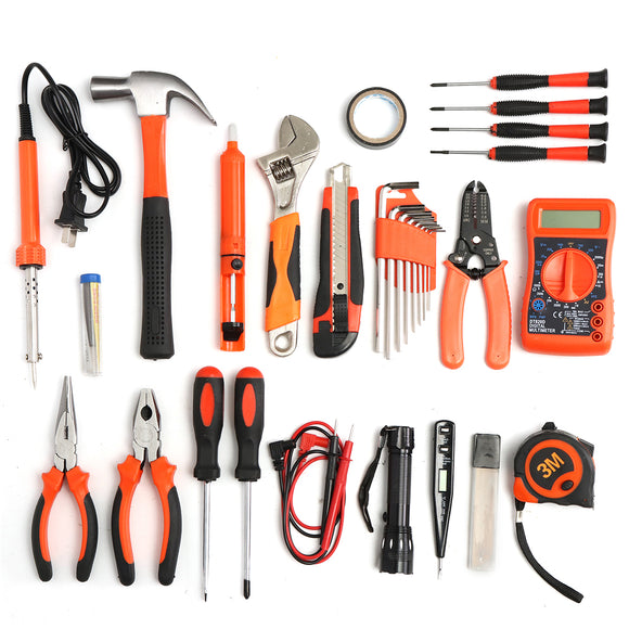 35Pcs Multifuntional Tools Kit Set Steel Household Electrician Kits Hardware Toolbox