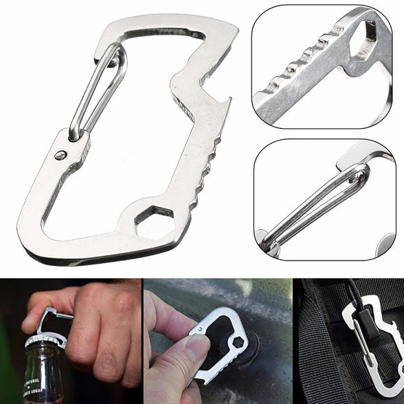 Mini Carabiner Keychain Outdooors Survival Camping Hiking Rescue Gear Multitool