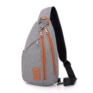 Men Leisure Light Weight Canvas Chest Bag Multifunctional Crossbody Bag