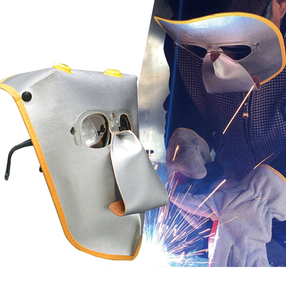 Adjustable Cowhide Welding Helmet ARC TIG MIG Welding Lens Mask + Safety Goggles