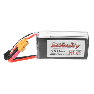 AHTECH Infinity Graphene 7.4V 550mAh 85C 2S Lipo Battery XT30 Plug