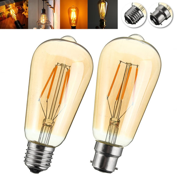 E27/B22 4W ST58 LED COB Incandescent Edison Light Lamp Bulb for Home Hotel Decor