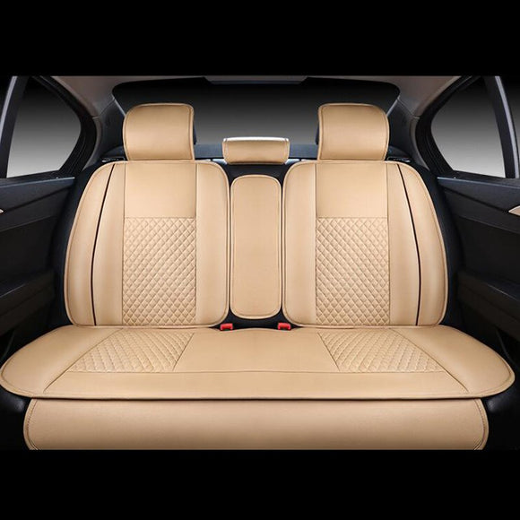 4PCS PU Leather Deluxe Car Cover Seat Protector Cushion Rear Cover Universal Kit