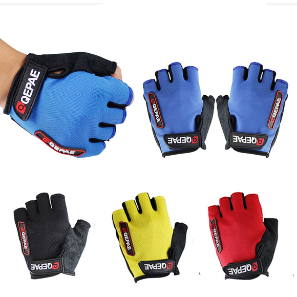 Qepae Adults Cycling Gloves Half Finger Less Anti Slip Silicone Mitt